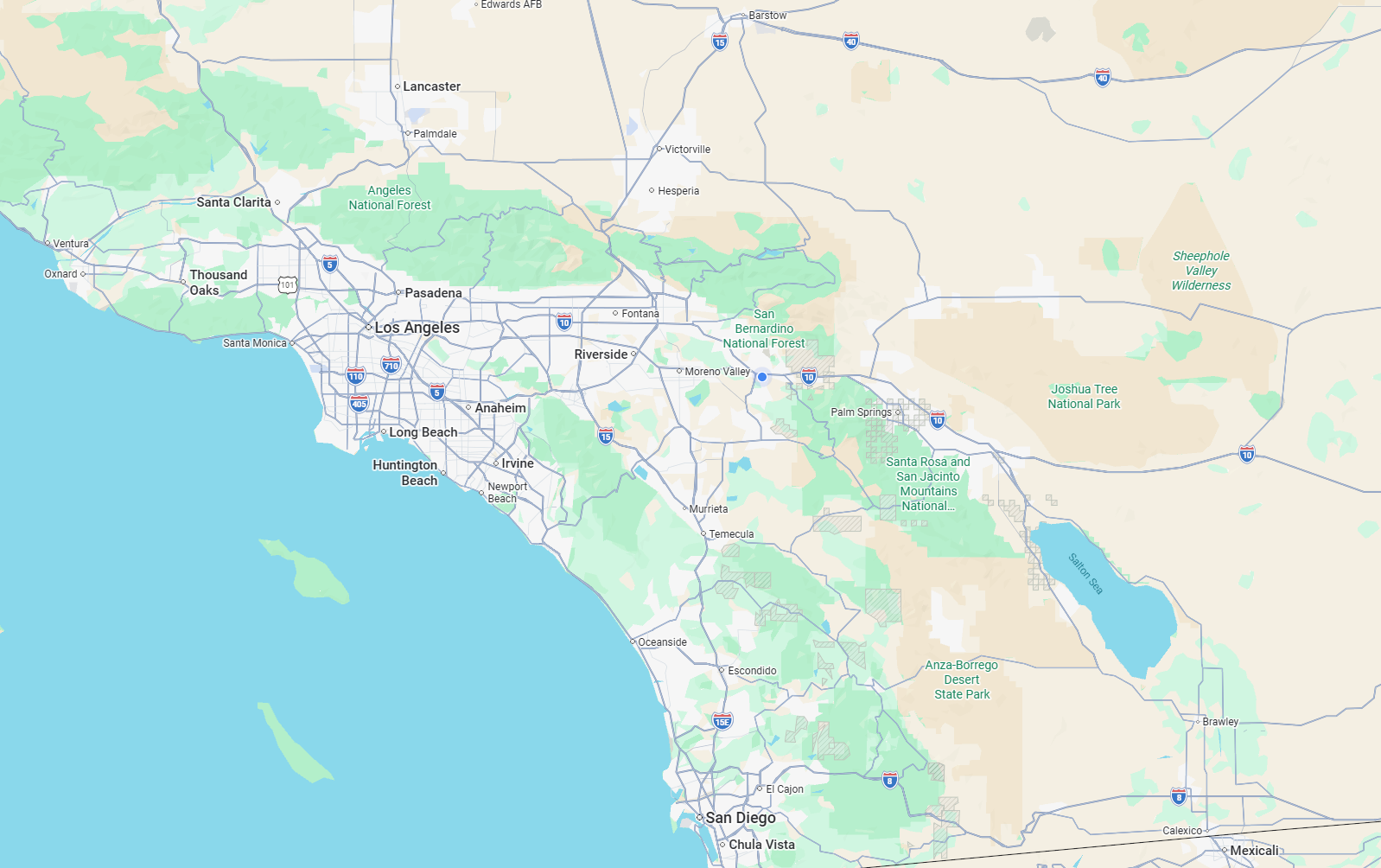 Precision One Services fixed HVAC plumbing and electrical service area map near Beaumont CA