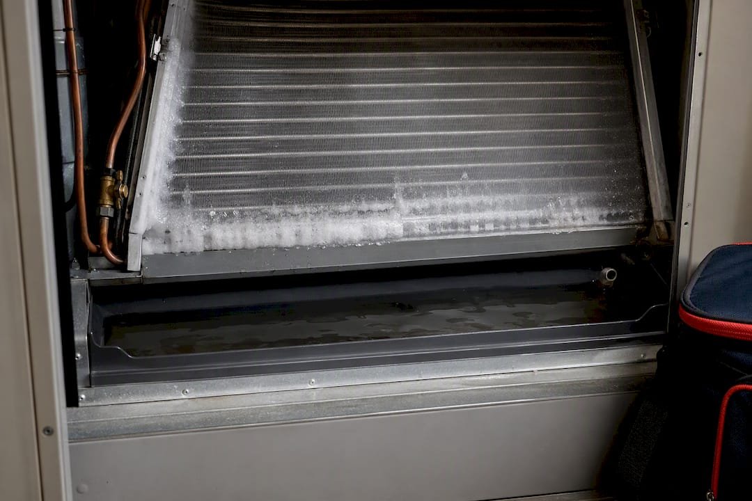 Ice forming on an indoor evaporator coil