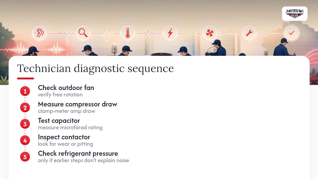 AC diagnostic checks in sequence