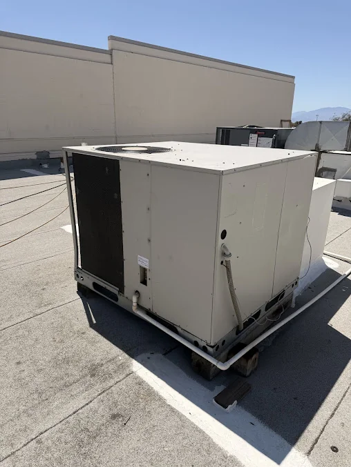 Packaged HVAC unit on a commercial rooftop